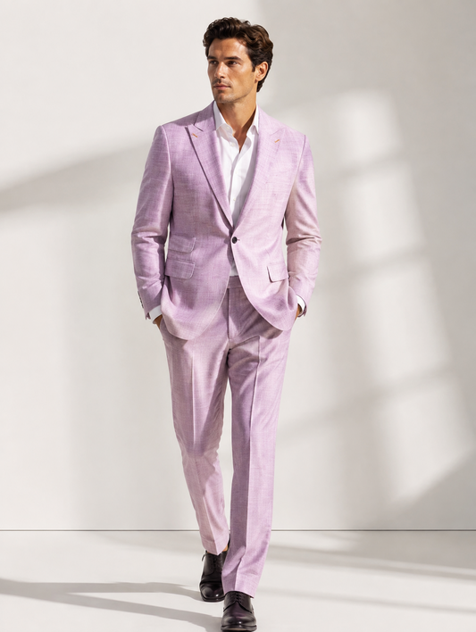 Lavender Notch Lapel One-Button Suit