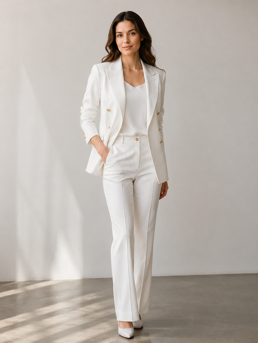 White Double-Breasted Suit