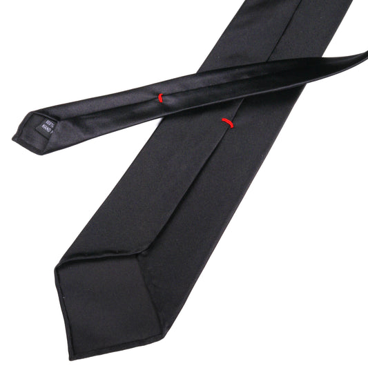 Plain Black Handmade Silk Tie