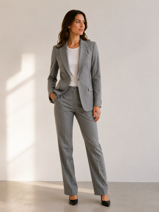 Gray Tailored Two-Piece Suit