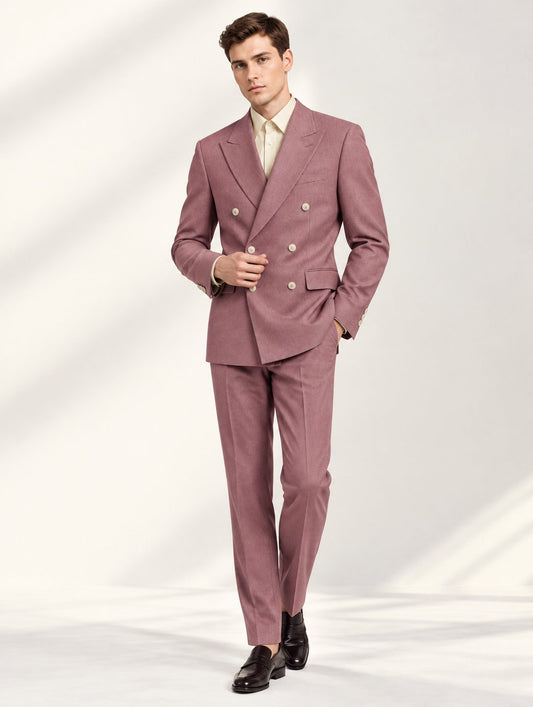 Mauve Double-Breasted Two-Piece Suit