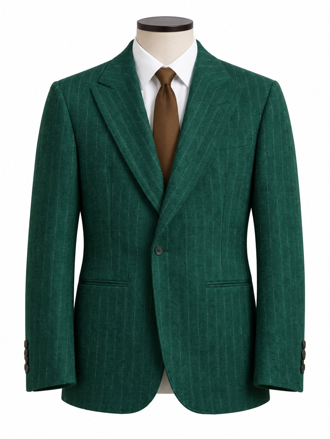 Green Pinstripe Two-Piece Suit
