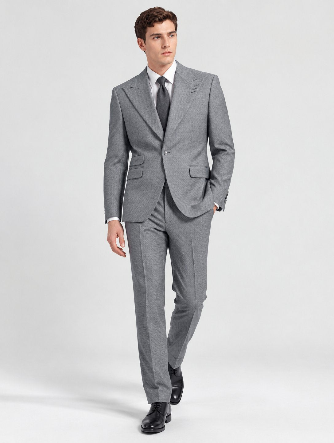 Grey Tonal-Check Two-Piece Suit