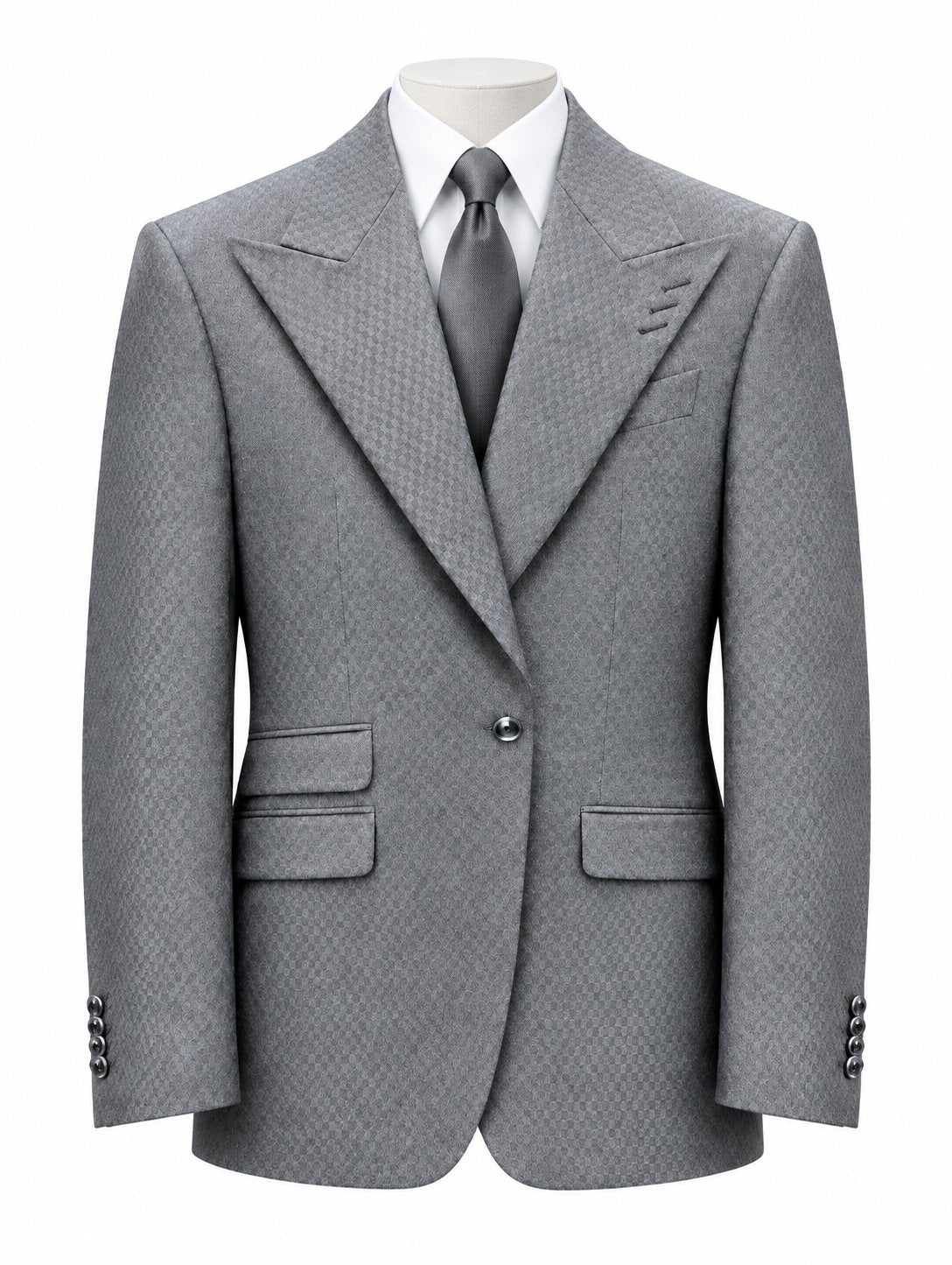 Grey Tonal-Check Two-Piece Suit
