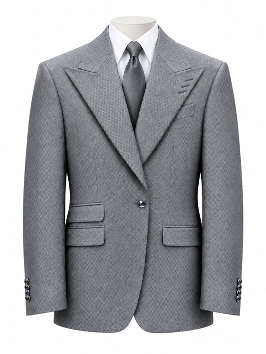 Grey Tonal-Check Two-Piece Suit
