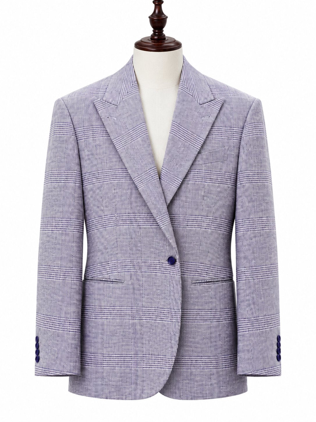 Lilac Prince-of-Wales Wool Two-Piece Suit
