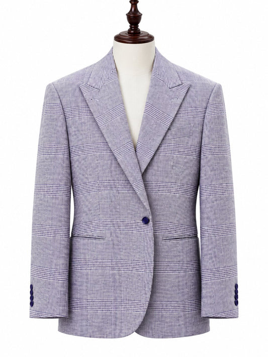 Lilac Prince-of-Wales Wool Two-Piece Suit