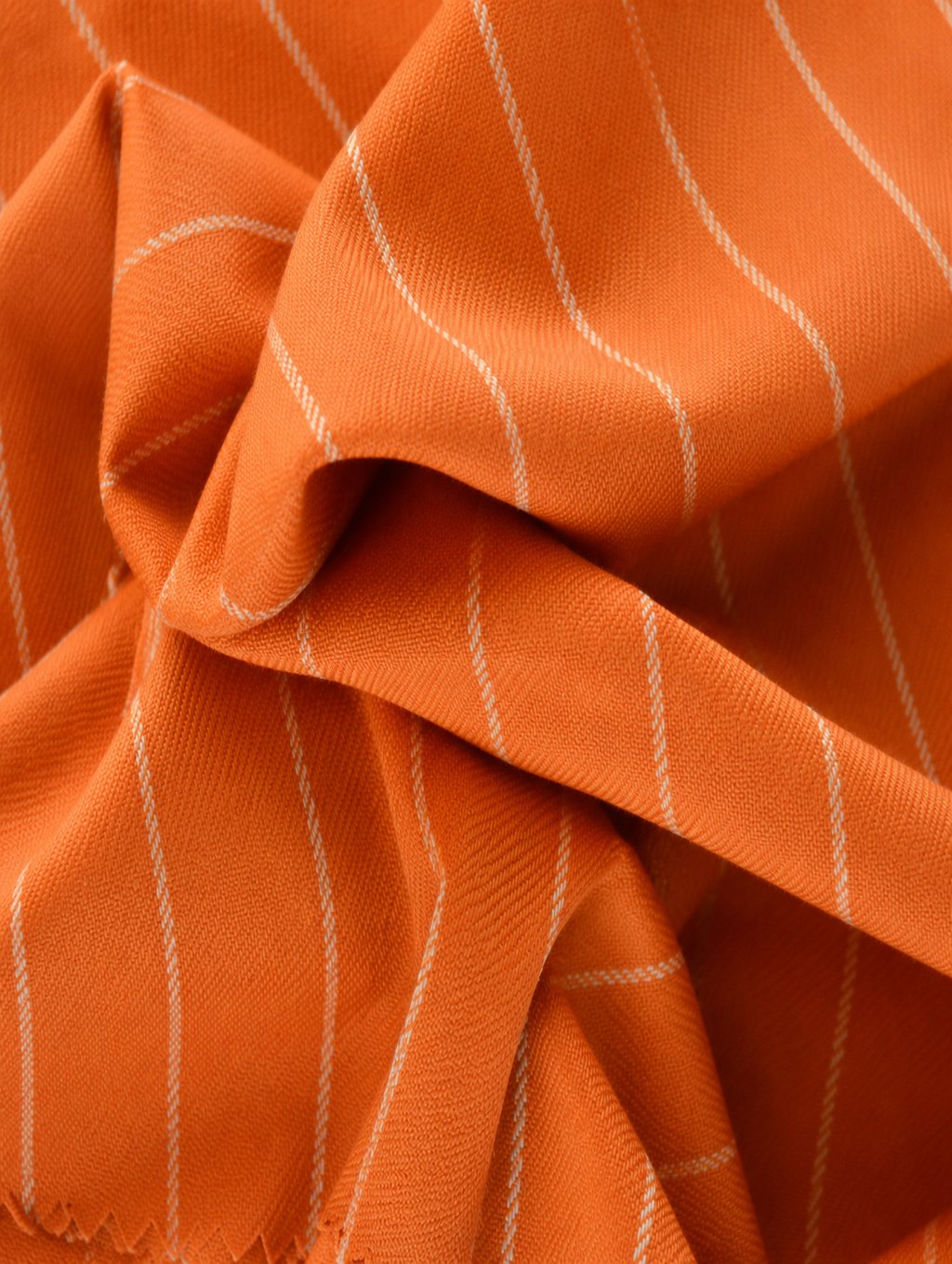 Orange Pinstripe Peak Lapel Suit