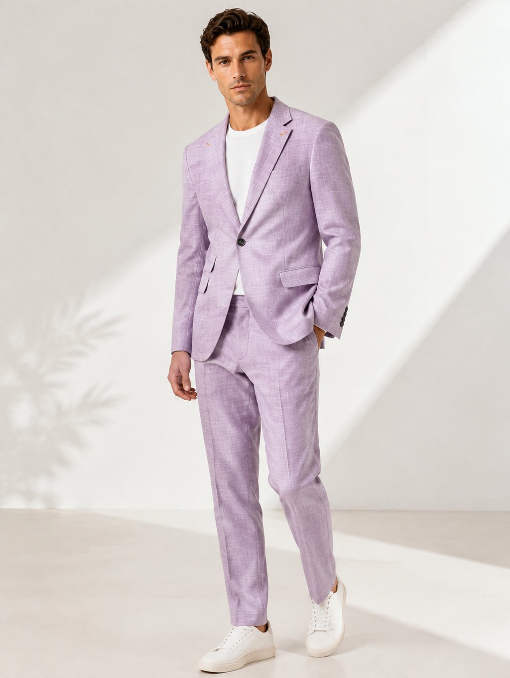 Lavender Notch Lapel One-Button Suit