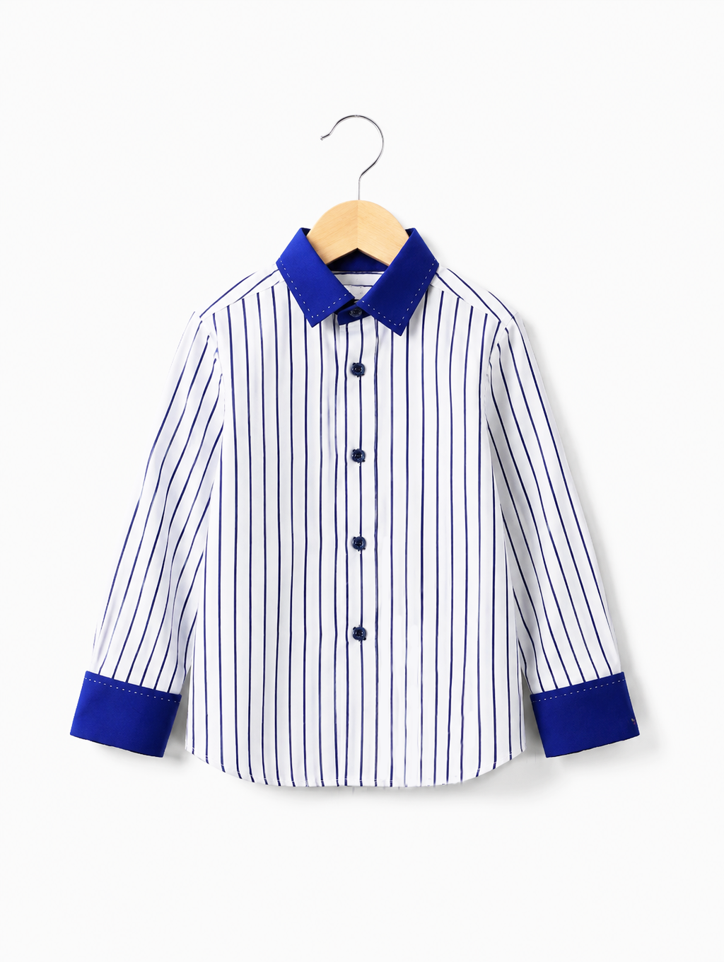 Lavender White Contrast Collar Kids Shirt