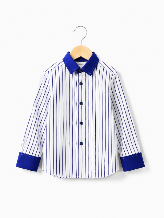 Lavender White Contrast Collar Kids Shirt