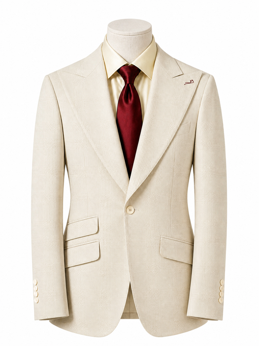 Ivory Wool-Silk Blend Suit