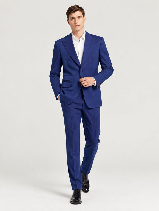 Navy Stretch Pinstripe Two-Piece Suit