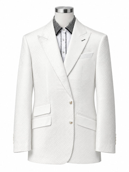 Ivory Check Suit with Houndstooth Shirt