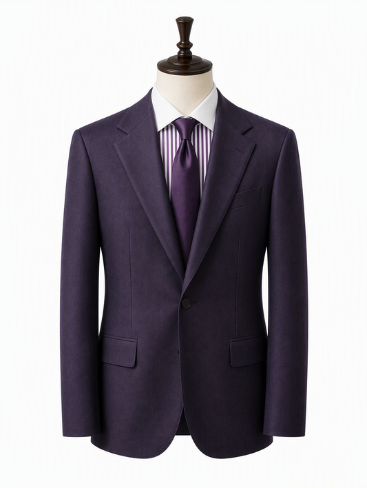 Purple Peak Lapel Tailored Suit