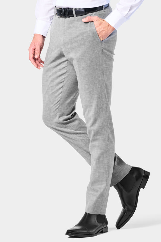 Gray Sharkskin Flat-Front Pants