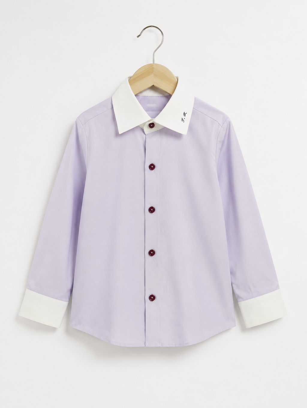 Blue Stripe Contrast Collar Kids Shirt