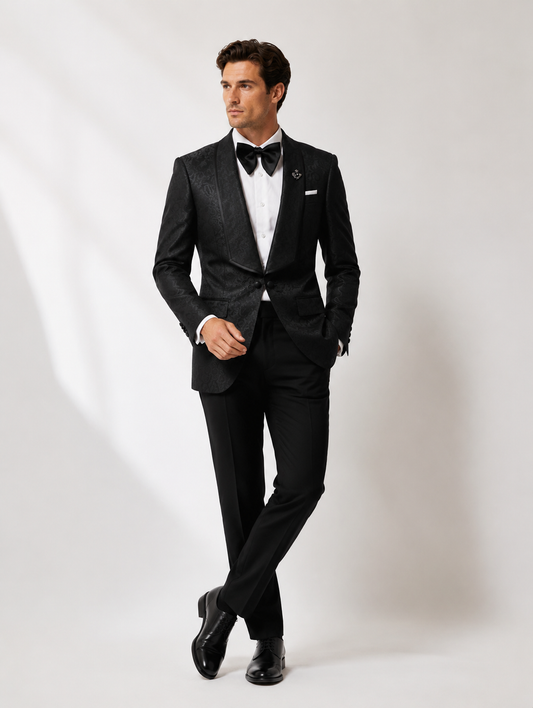 Black Paisley Shawl Lapel Tuxedo