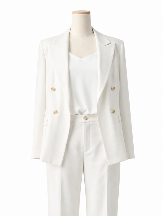 White Double-Breasted Suit