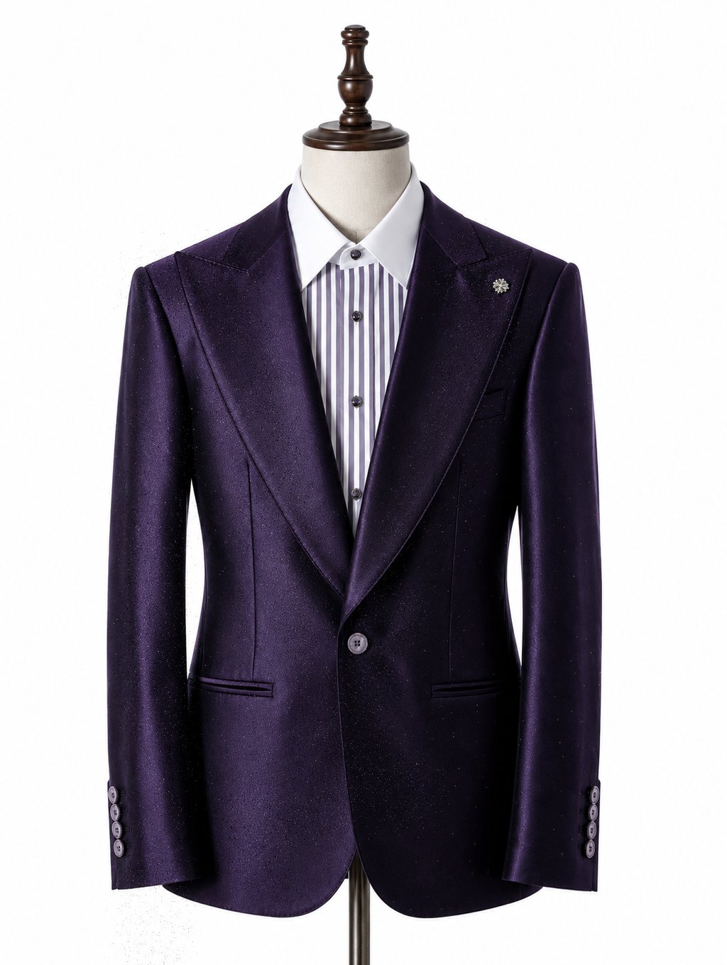 Purple Lurex Shimmer Peak Lapel Suit
