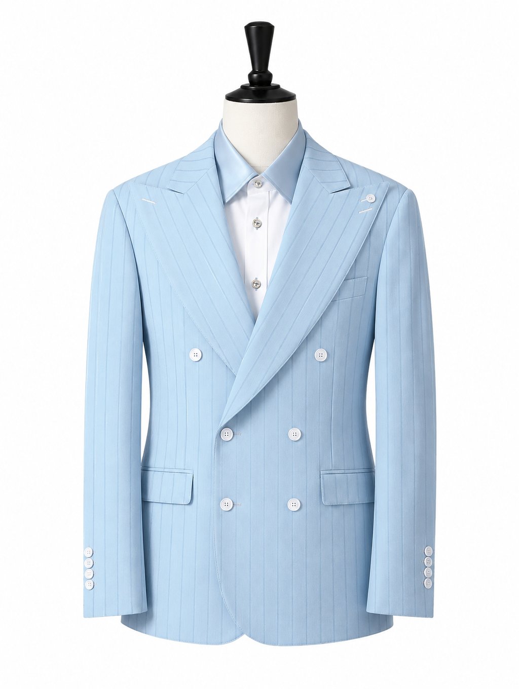 Light Blue Pinstripe Double-Breasted Suit