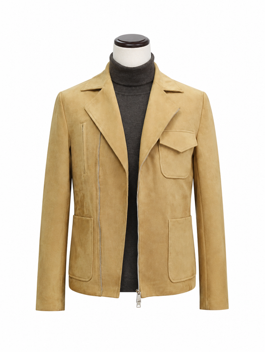 Tan Suede Zip Blazer