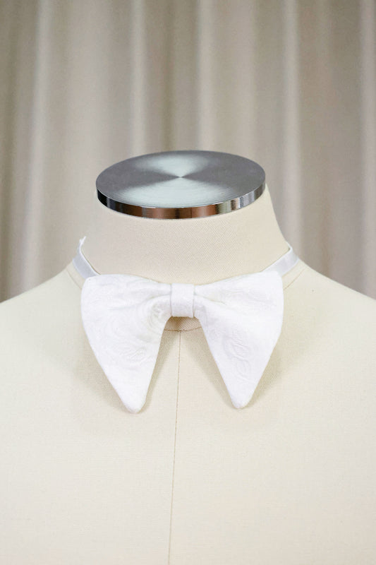 Ivory Floral Bow Tie