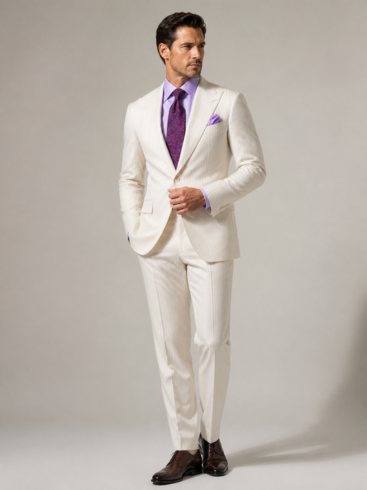 Ivory Linen Summer Suit
