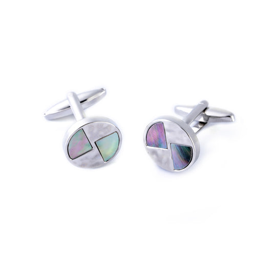 Round Split Mother of Pearl Cufflinks
