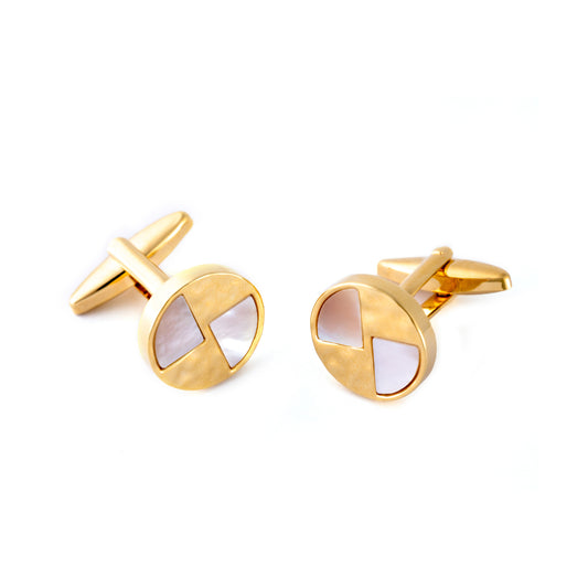 Round Split Mother of Pearl Cufflinks