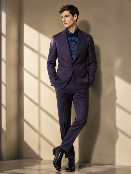 Purple Wide Lapel Statement Suit