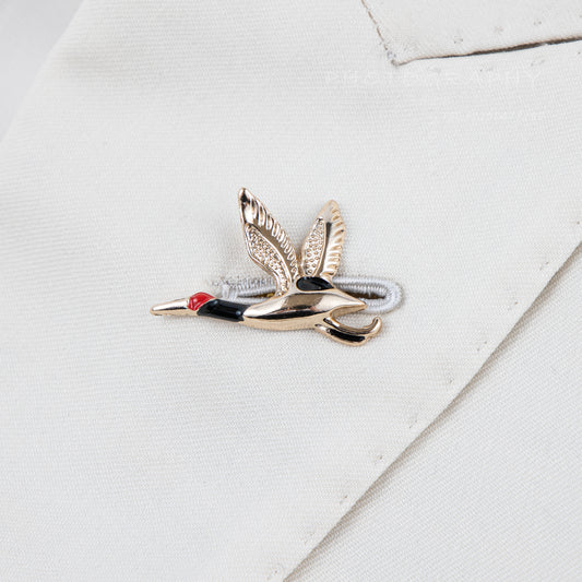 Crane Enamel Lapel Pin