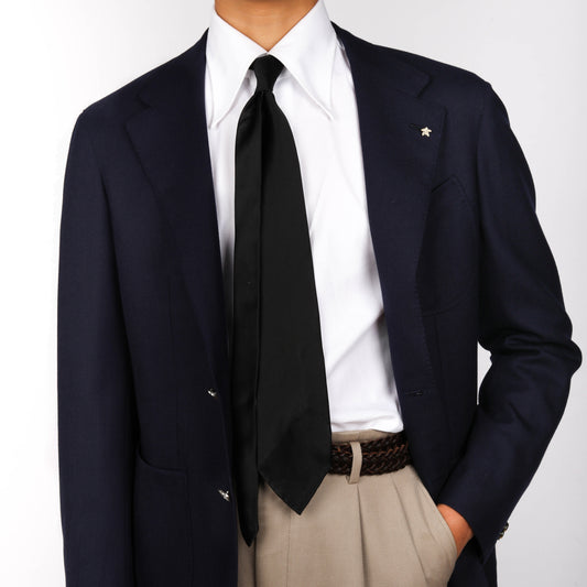 Plain Black Handmade Silk Tie