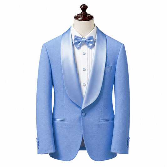 Sky Blue Shawl Lapel Tuxedo
