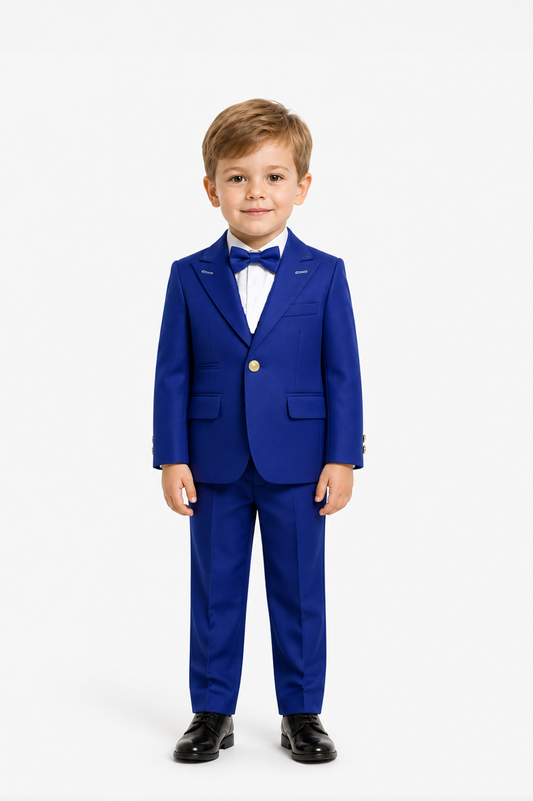 Royal Blue Solid Kids Suit