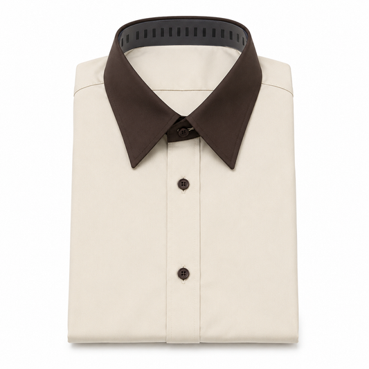 Ivory Patchwork Dress Shirt