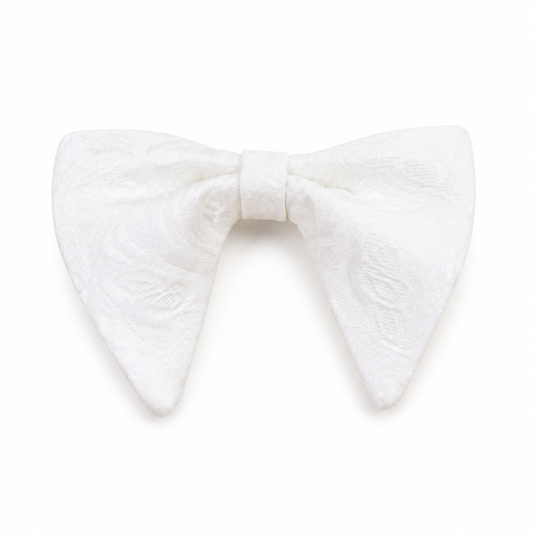 Ivory Floral Bow Tie