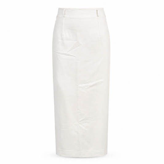 Ivory Satin Maxi Skirt