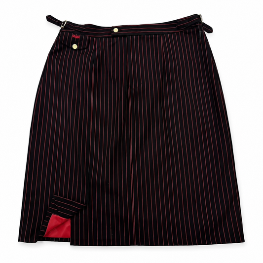 Black & Red Pinstripe Mini Skirt