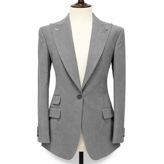 Gray Tailored Two-Piece Suit