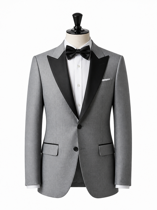 Light Gray Tuxedo with Black Lapel