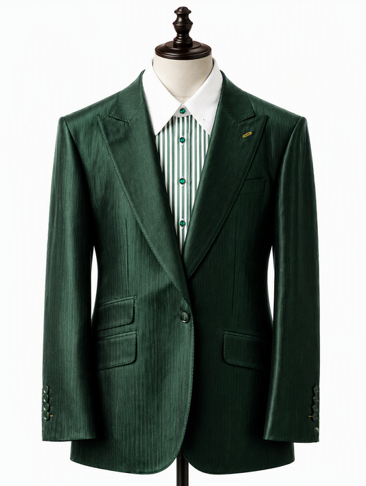 Emerald Green Acetate Satin Suit