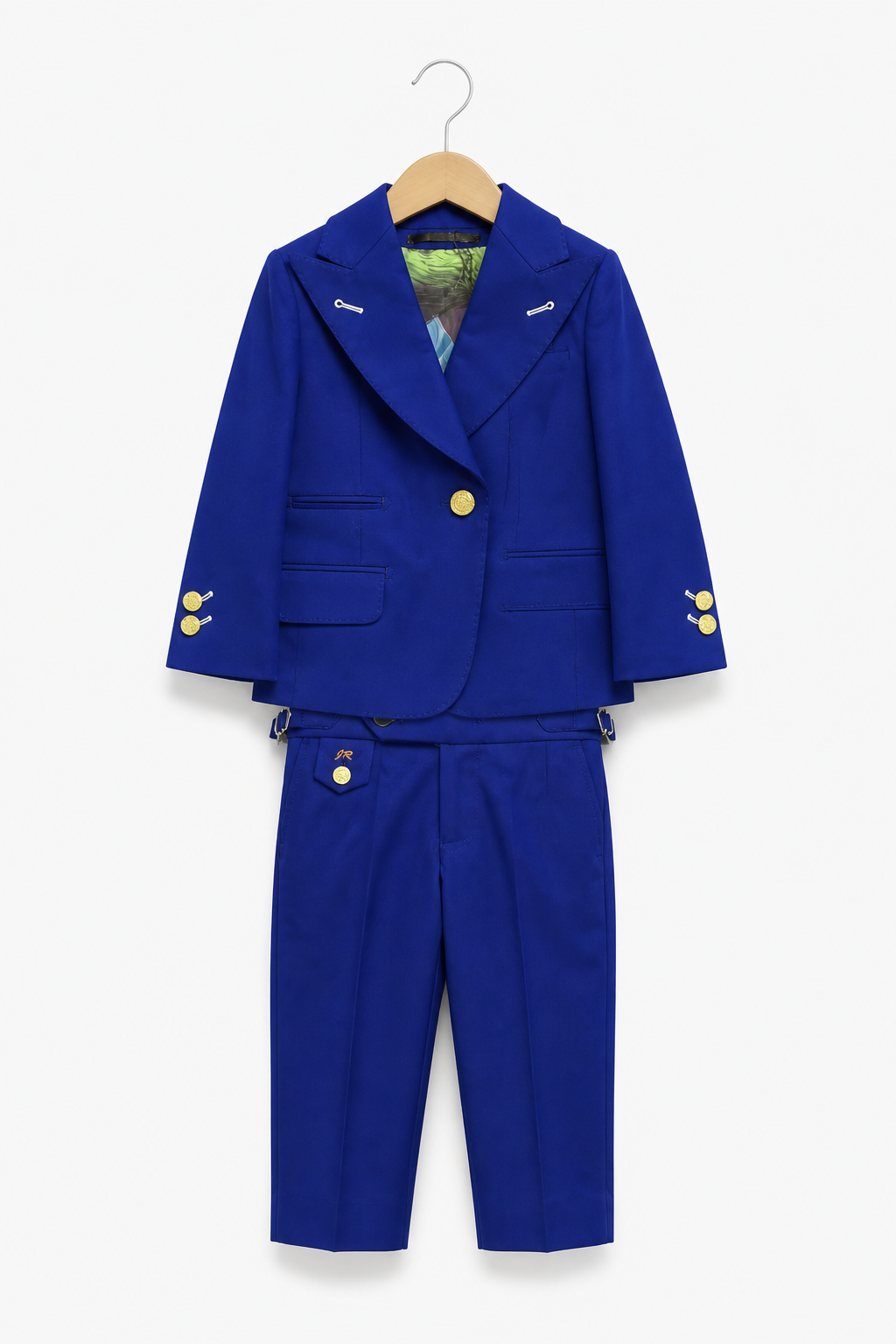 Royal Blue Solid Kids Suit