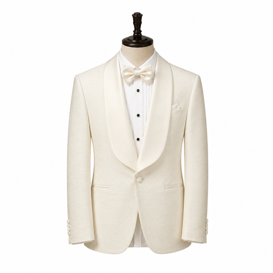 Ivory Shawl Lapel Tuxedo with Shirt