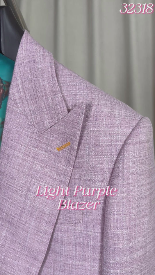 Lavender Notch Lapel One-Button Suit with Shirt