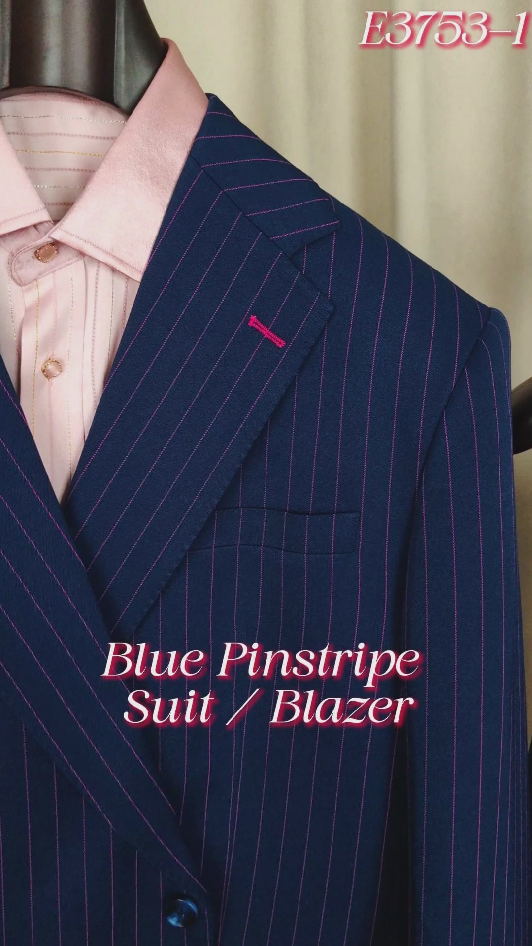 Navy Striped Peak Lapel Suit