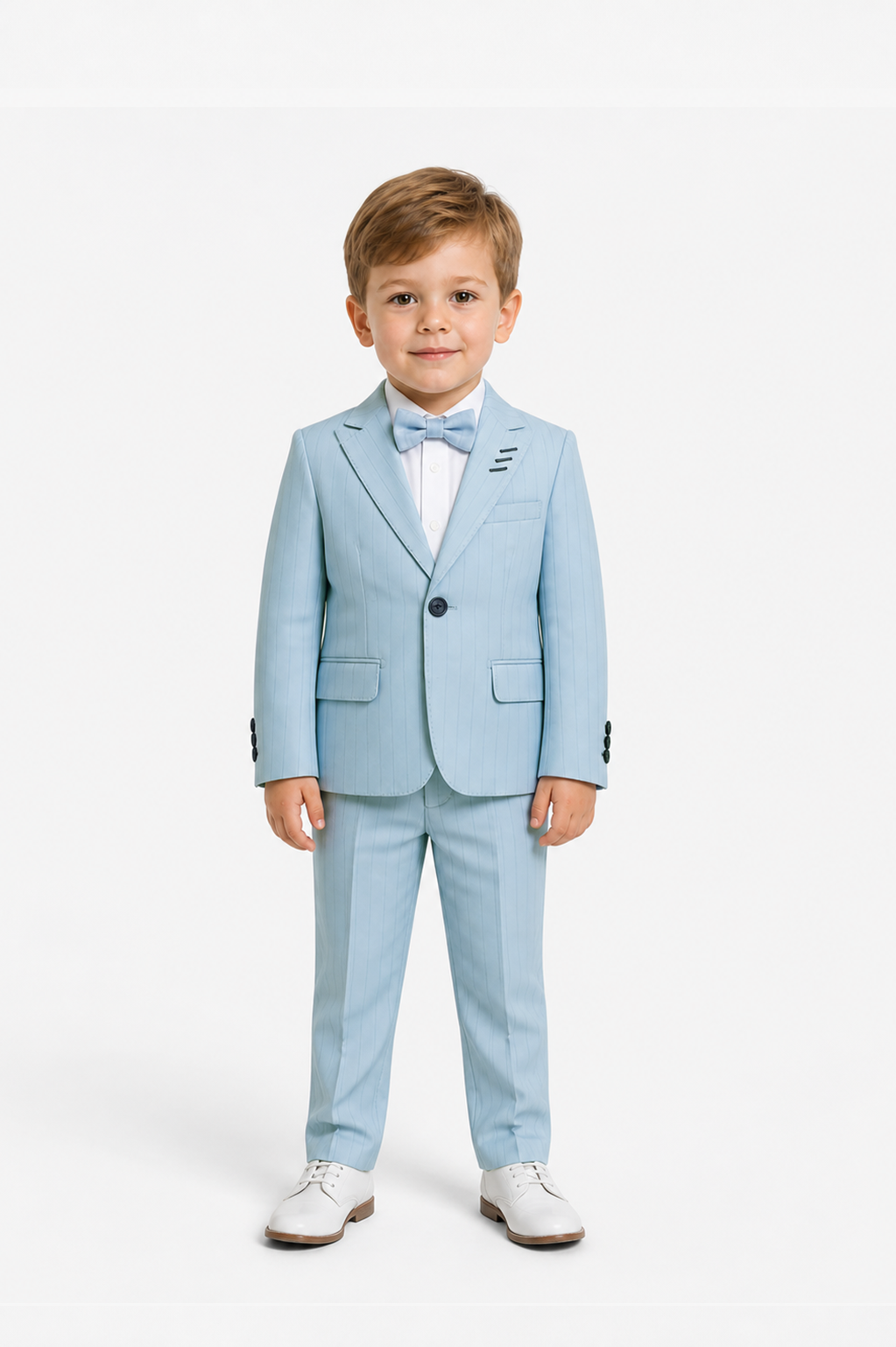 Ice Blue Pinstripe Kids Suit