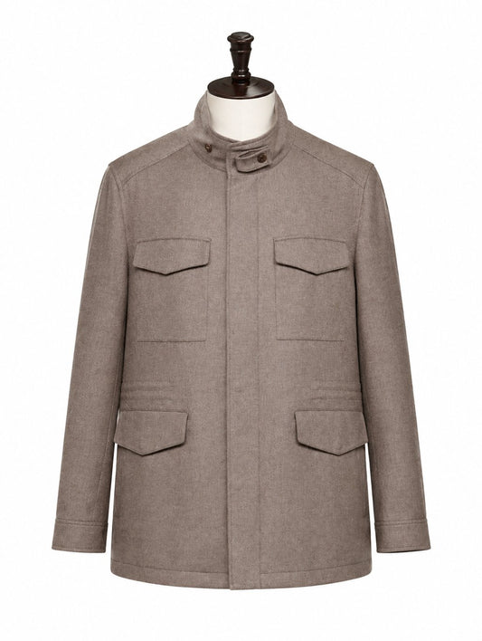 Beige Four-Pocket Safari Blazer