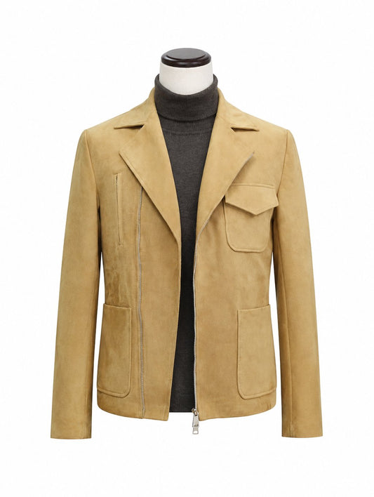 Tan Suede Zip Blazer